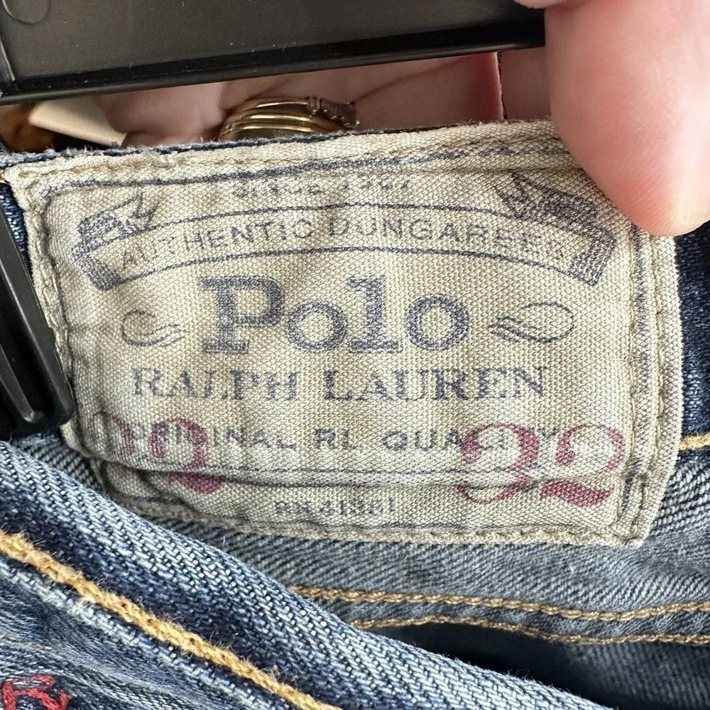Polo Ralph Lauren Selvedge Jeans Mens 32x32 Blue 100% Cotton Hampton‎ Straight